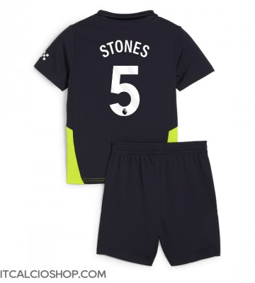 Manchester City John Stones #5 Seconda Maglia Bambino 2024-25 Manica Corta (+ Pantaloni corti)
